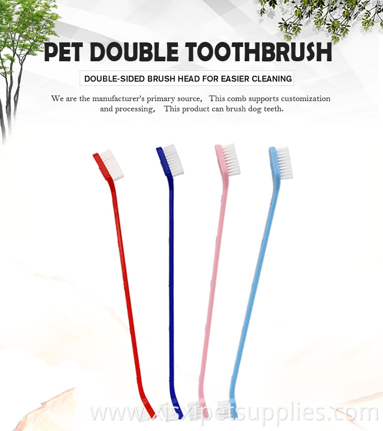 Factory Wholesale LOW MOQ Cheap Big Small Double Heads Pet Cat Dog Toothbrush For Dog